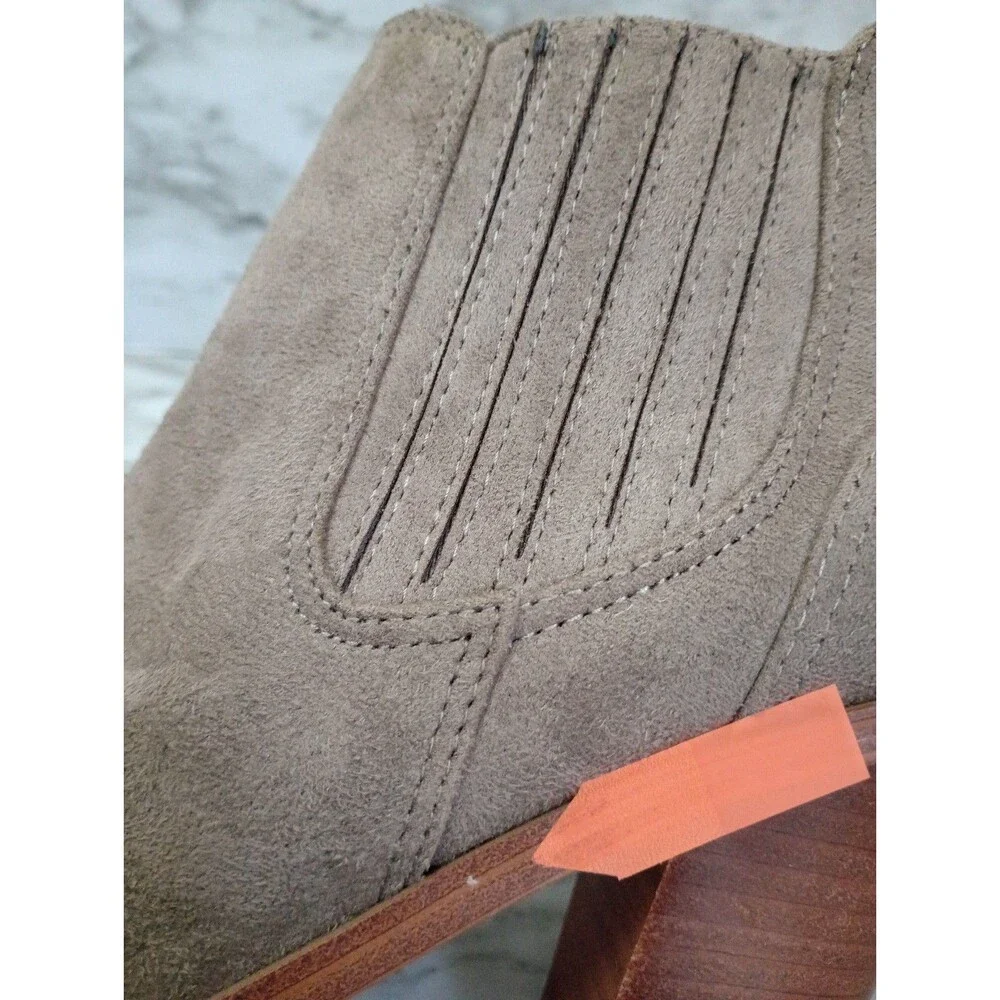Nine West Faux Suede Grey Ankle Boots Size 6.5M